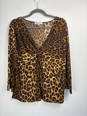 Leopard Print Twist Front Top | Y2K Style